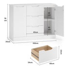 Bealife AP115 Sideboards mit 2 Türen und 3 Schubladen, viel Stauraum, wasserfest und kippsicher für geräumige Wohnzimmer und Badezimmer