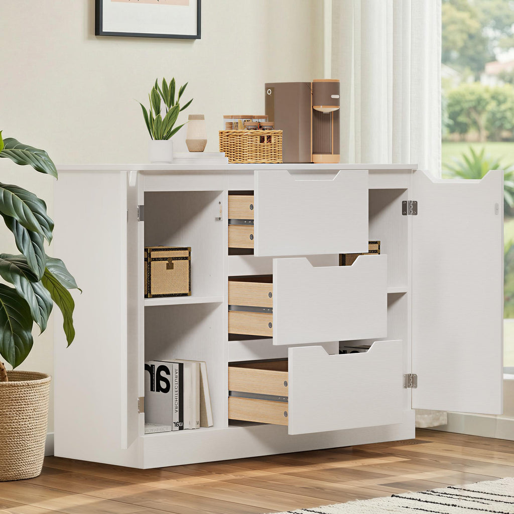 Bealife AP115 Sideboards mit 2 Türen und 3 Schubladen, viel Stauraum, wasserfest und kippsicher für geräumige Wohnzimmer und Badezimmer