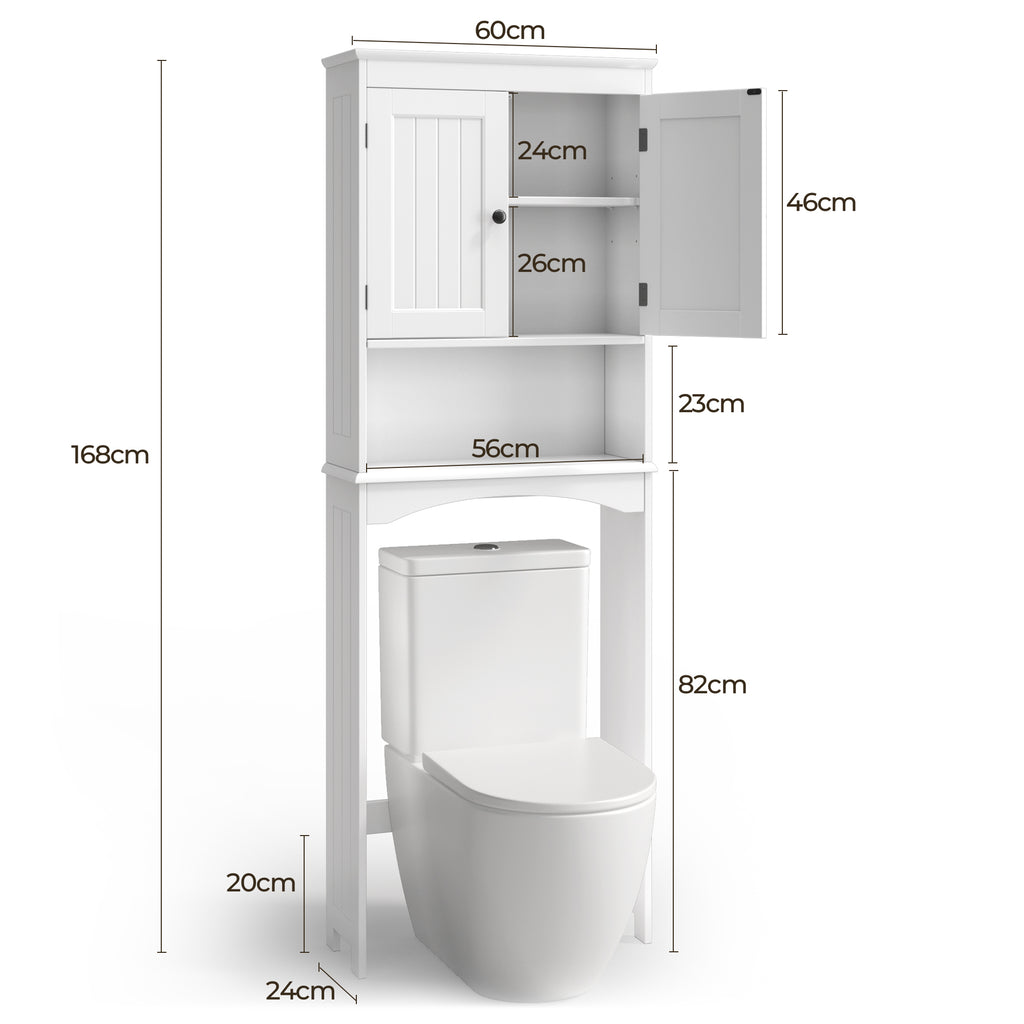 Bealife AP12 Badezimmerschrank，Badezimmer Hochschrank， Badregal Toilettenschrank mit Ablagen,Badmöbel