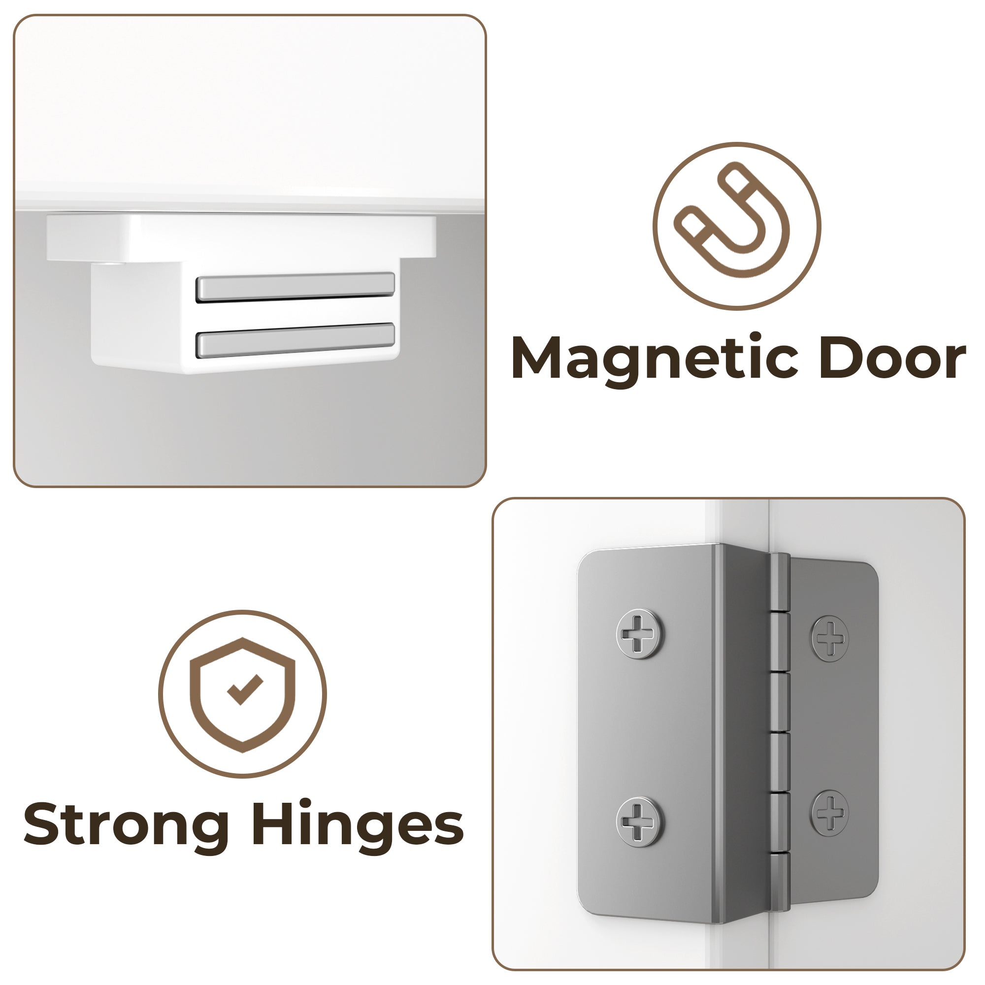 Bealife AP12 Badezimmerschrank，Badezimmer Hochschrank， Badregal Toilettenschrank mit Ablagen,Badmöbel