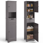 Bealife AP13 Badezimmerschrank schmal 170 cm – Höhenverstellbare Regale und Kippsicherung