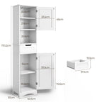 Bealife AP13 Badezimmerschrank schmal 170 cm – Höhenverstellbare Regale und Kippsicherung