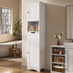 Bealife AP13 Badezimmerschrank schmal 170 cm – Höhenverstellbare Regale und Kippsicherung