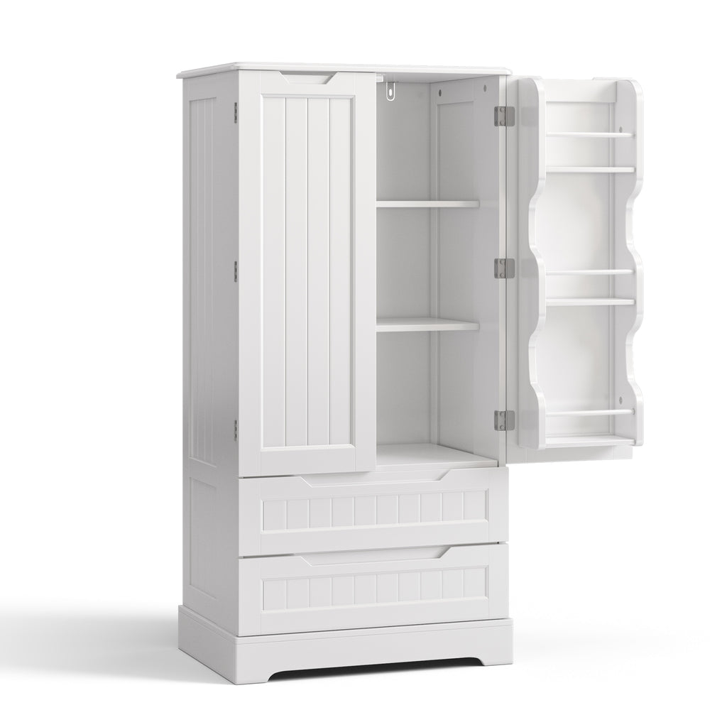 Bealife AP28 Sideboard hoher Küchenschrank mit 2 Schubladen und 2 Türen, auch als Vorratsschrank