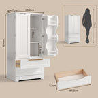 Bealife AP28 Sideboard hoher Küchenschrank mit 2 Schubladen und 2 Türen, auch als Vorratsschrank