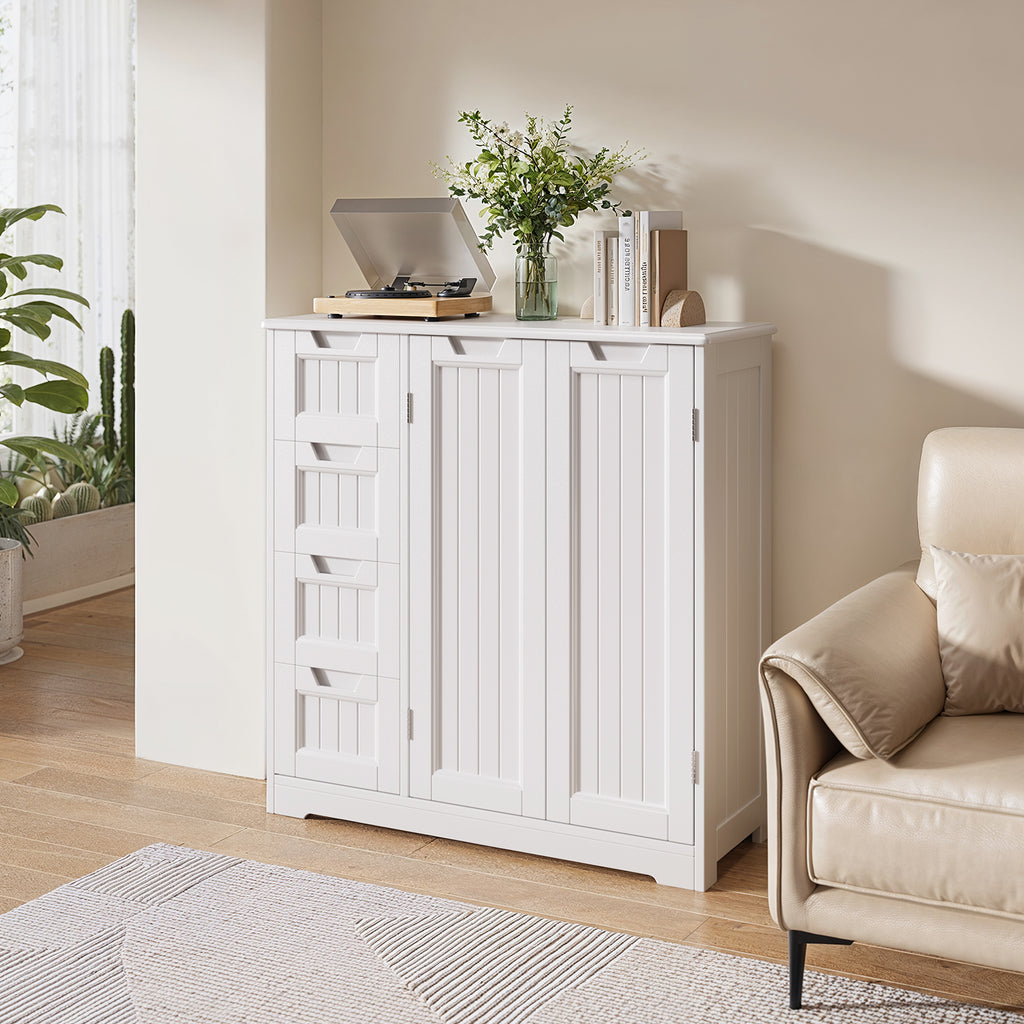 Bealife AP67 Badezimmerschrank 4 Schubladen und 2 Türen Höhenverstellbar