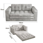 Bealife AR39 Schlafsofas Konvertierbar mit schlaffunktion, Cord Sofa 150cm with Backrest für kleine räume