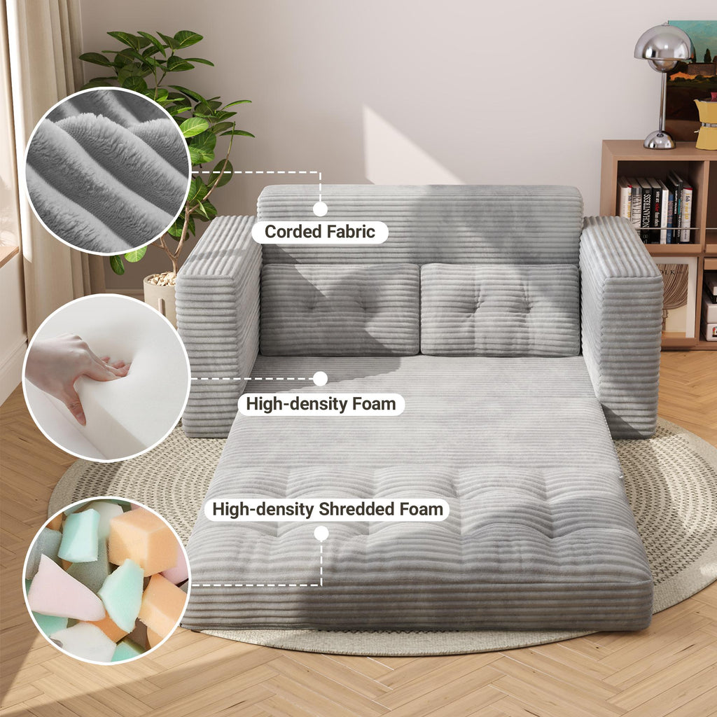 Bealife AR39 Schlafsofas Konvertierbar mit schlaffunktion, Cord Sofa 150cm with Backrest für kleine räume