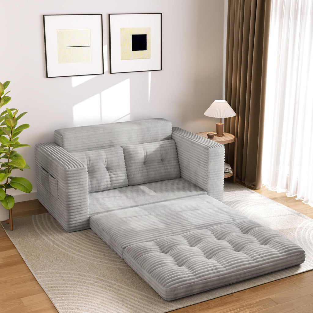 Bealife AR39 Schlafsofas Konvertierbar mit schlaffunktion, Cord Sofa 150cm with Backrest für kleine räume