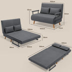 Bealife AR51 Doppel Klappsofa 6-stufig verstellbares , 2-in-1 mit Doppelkissen