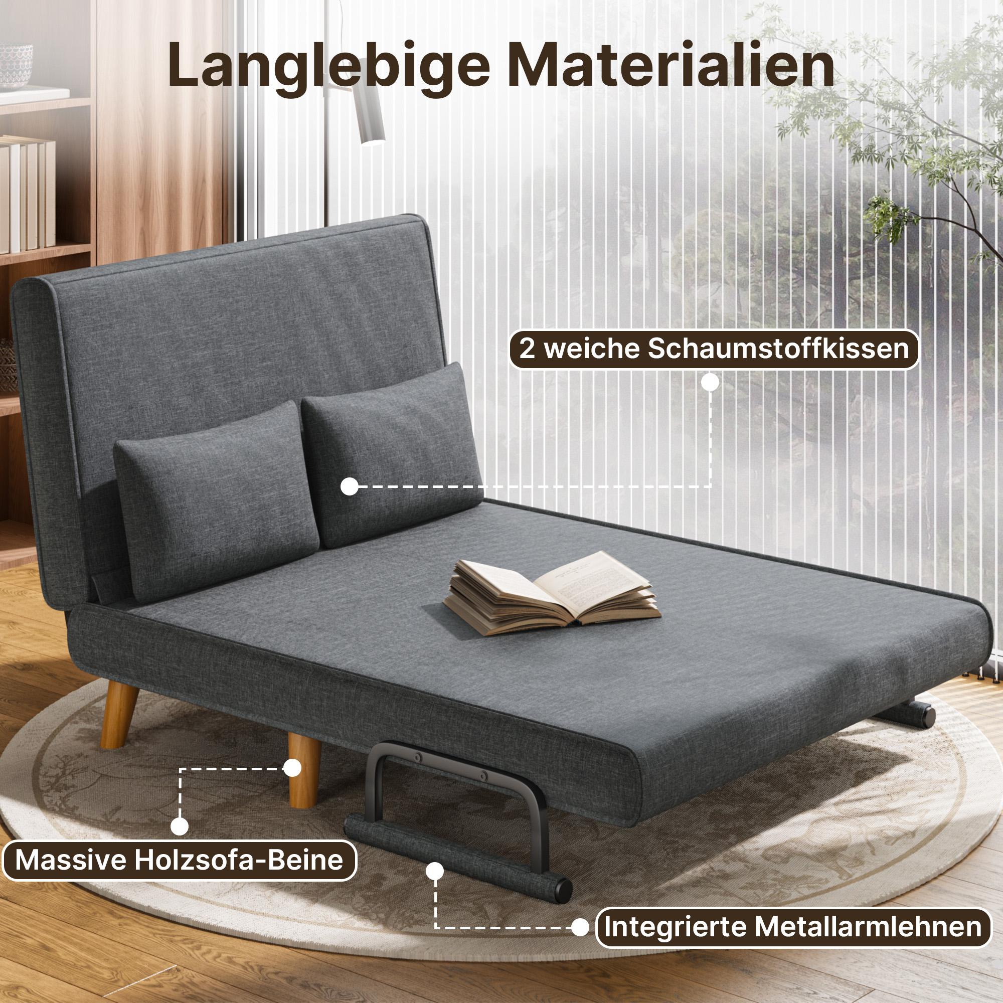 Bealife AR51 Doppel Klappsofa 6-stufig verstellbares , 2-in-1 mit Doppelkissen