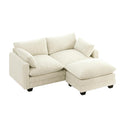Bealife AR88 Modular Corner Sofa Space-Saving, 2-Seater Cord Small Sofa with Ottoman