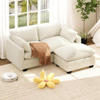 Bealife AR88 Modulares ecksofa platzsparend, 2-Sitzer cord kleines sofa mit Ottomane