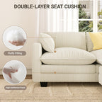 Bealife AR88 Modulares ecksofa platzsparend, 2-Sitzer cord kleines sofa mit Ottomane