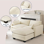 Bealife AR88 Modulares ecksofa platzsparend, 2-Sitzer cord kleines sofa mit Ottomane