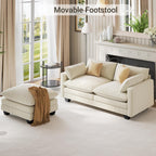 Bealife AR88 Modulares ecksofa platzsparend, 2-Sitzer cord kleines sofa mit Ottomane