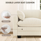 Bealife AR89 U-förmiges Ecksofa, Modulares 4 -Sitzer Sofa Cord mit 2 Ottomane Für großzügige Wohnzimmer|  320x76x91 cm