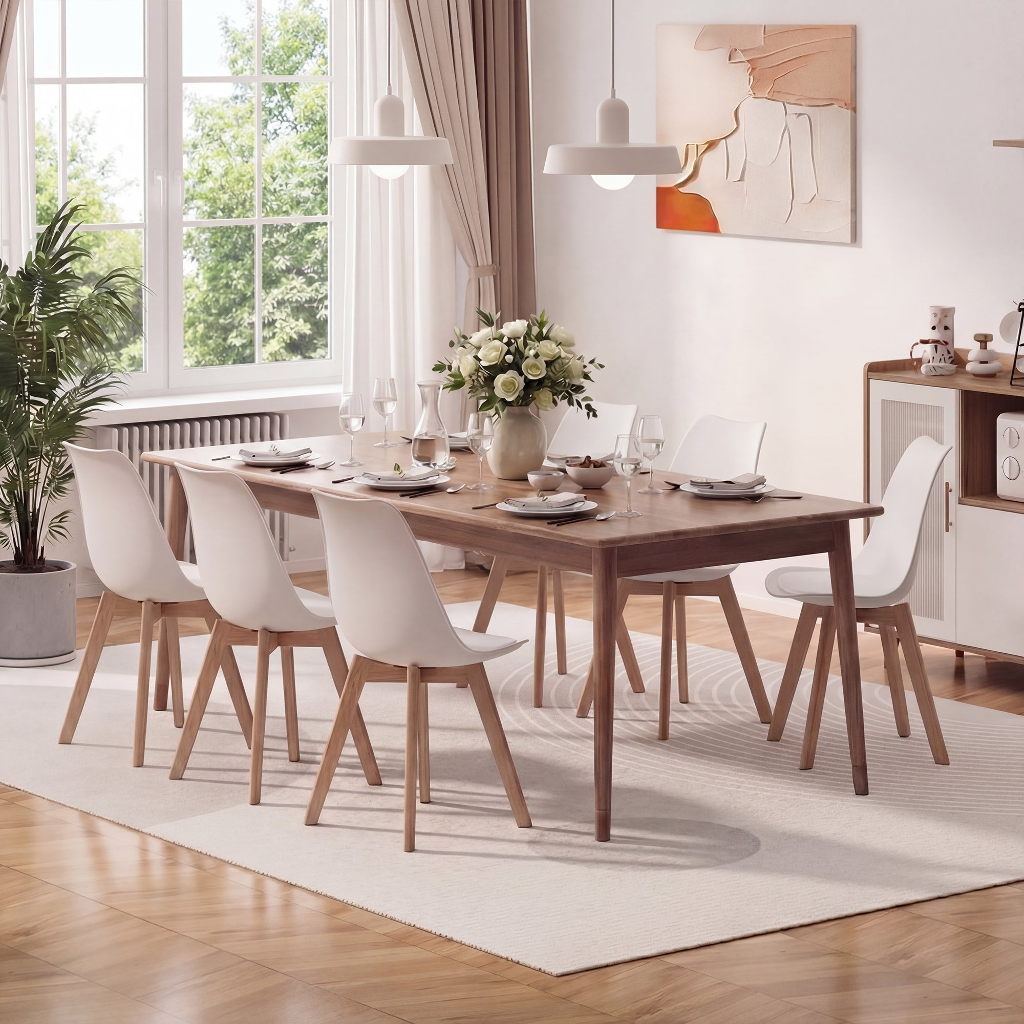 Bealife TB18 Esszimmer Stühle 2er-, 4er- und 6er-Set，Ergonomischen Stühle im skandinavischen Stil für Esszimmer Arbeitszimmer & Schminktisch