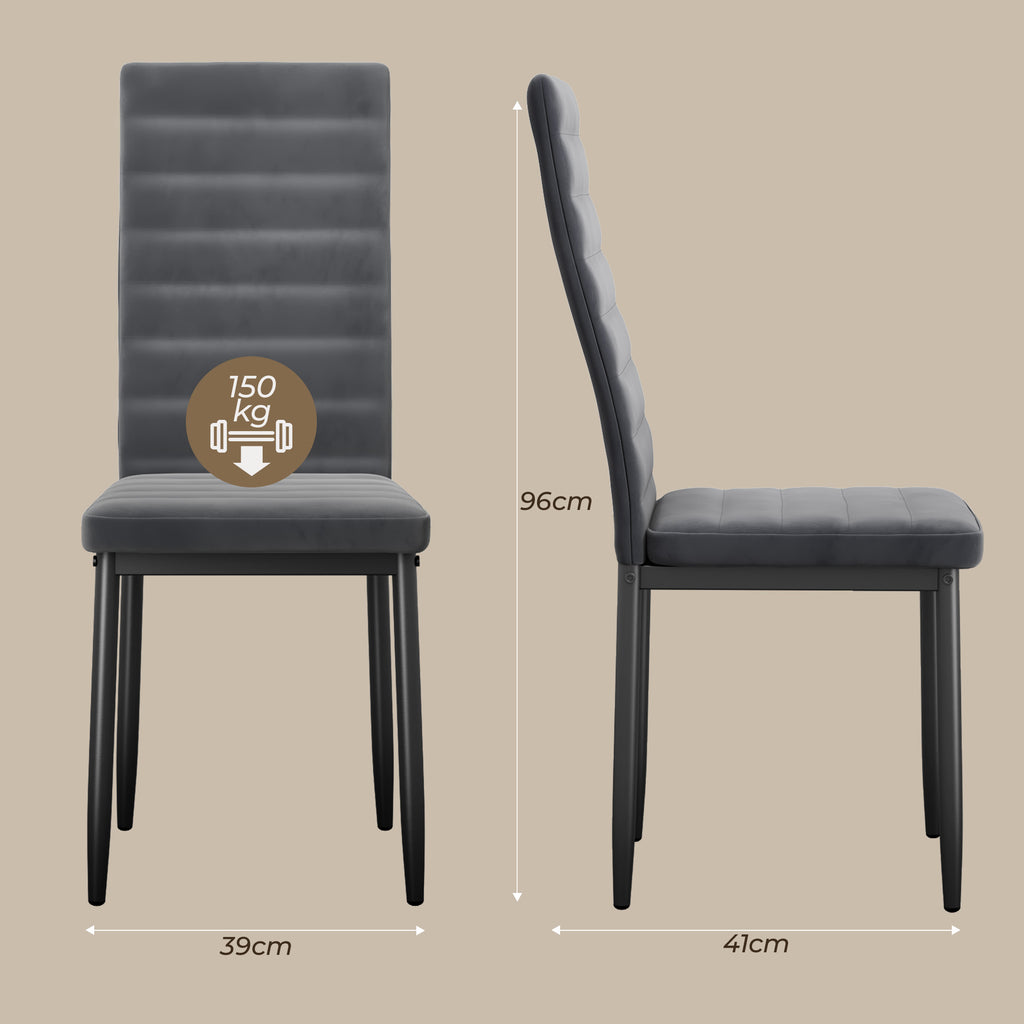 Bealife TB40 Wildleder Esszimmer Stühle 4er Set, mit einer ergonomischen hohen Rückenlehne