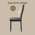 Bealife TB40 Wildleder Esszimmer Stühle 4er Set, mit einer ergonomischen hohen Rückenlehne