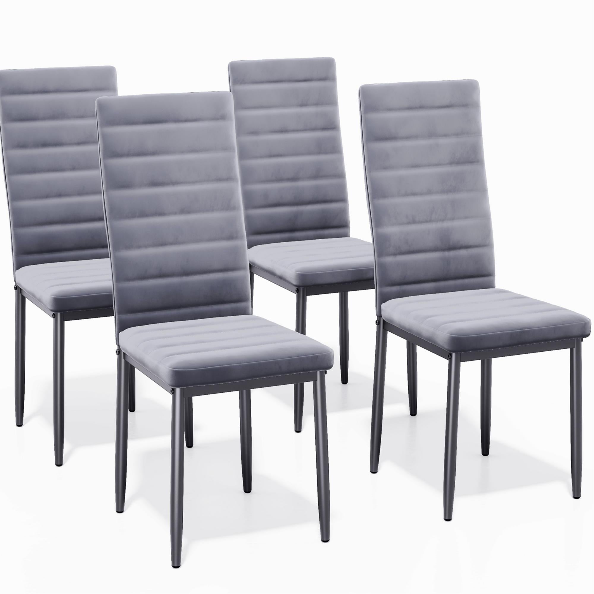Bealife TB40 Wildleder Esszimmer Stühle 4er Set, mit einer ergonomischen hohen Rückenlehne