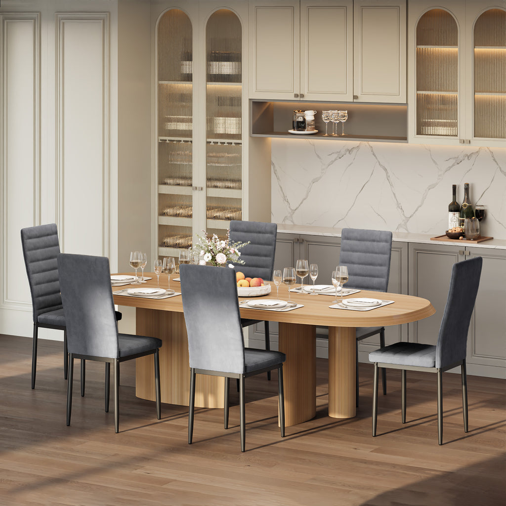 Bealife TB41 Esszimmer Stühle 6er Set aus Wildleder, mit hoher Rückenlehne & ergonomischem Design
