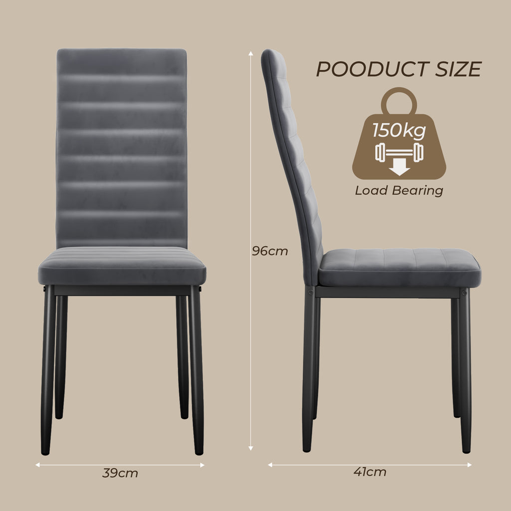 Bealife TB41 Esszimmer Stühle 6er Set aus Wildleder, mit hoher Rückenlehne & ergonomischem Design