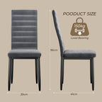 Bealife TB41 Esszimmer Stühle 6er Set aus Wildleder, mit hoher Rückenlehne & ergonomischem Design