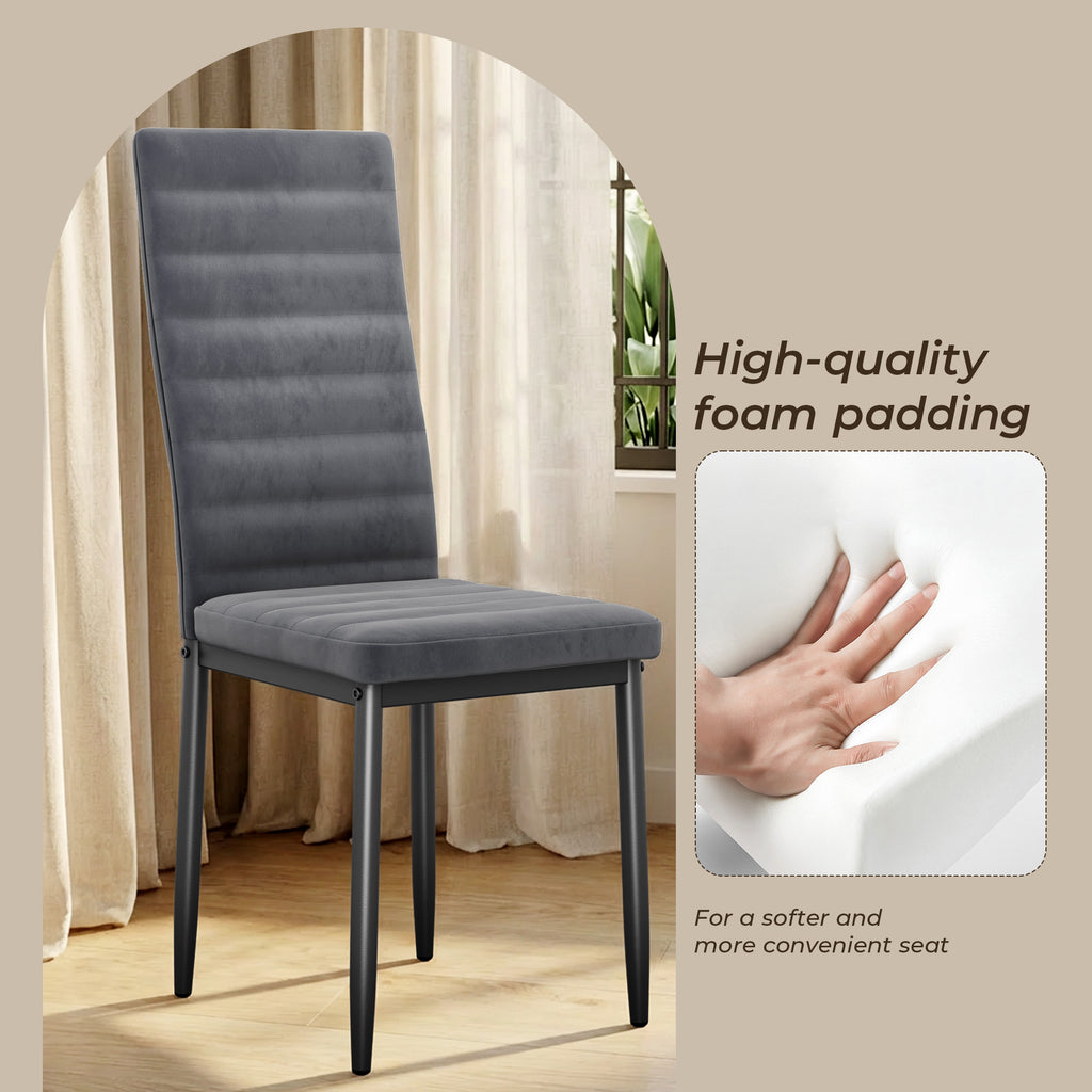 Bealife TB41 Esszimmer Stühle 6er Set aus Wildleder, mit hoher Rückenlehne & ergonomischem Design