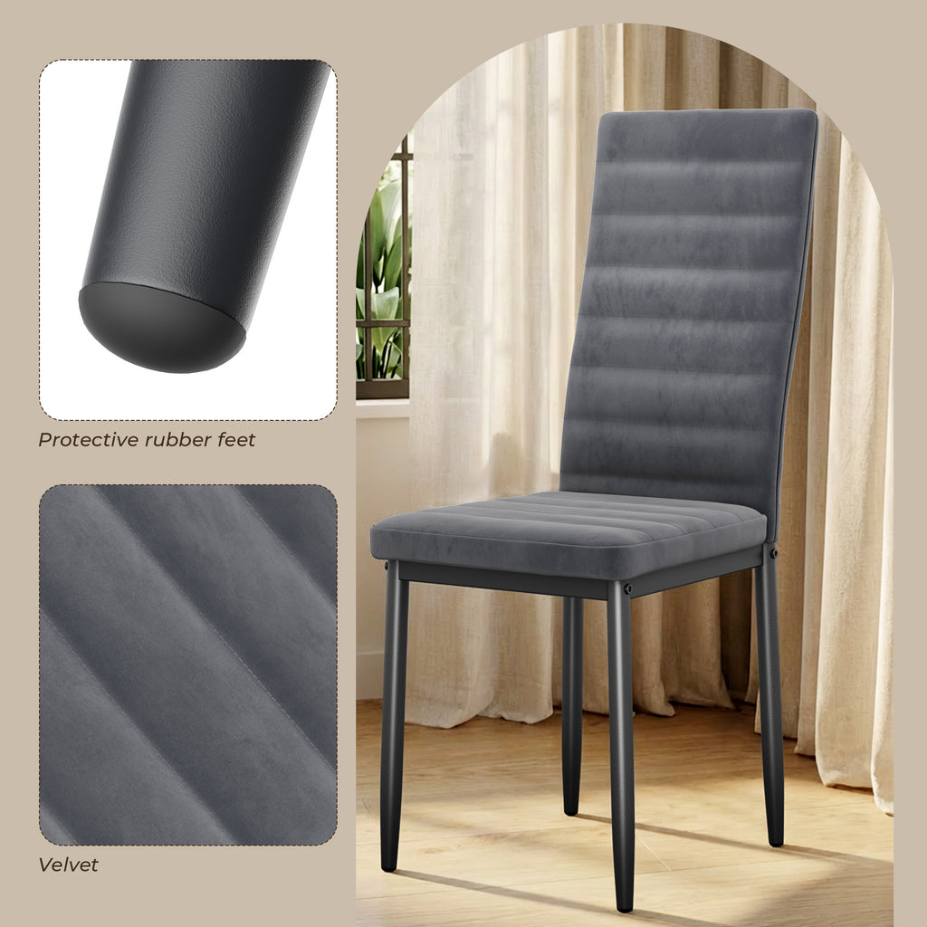Bealife TB41 Esszimmer Stühle 6er Set aus Wildleder, mit hoher Rückenlehne & ergonomischem Design