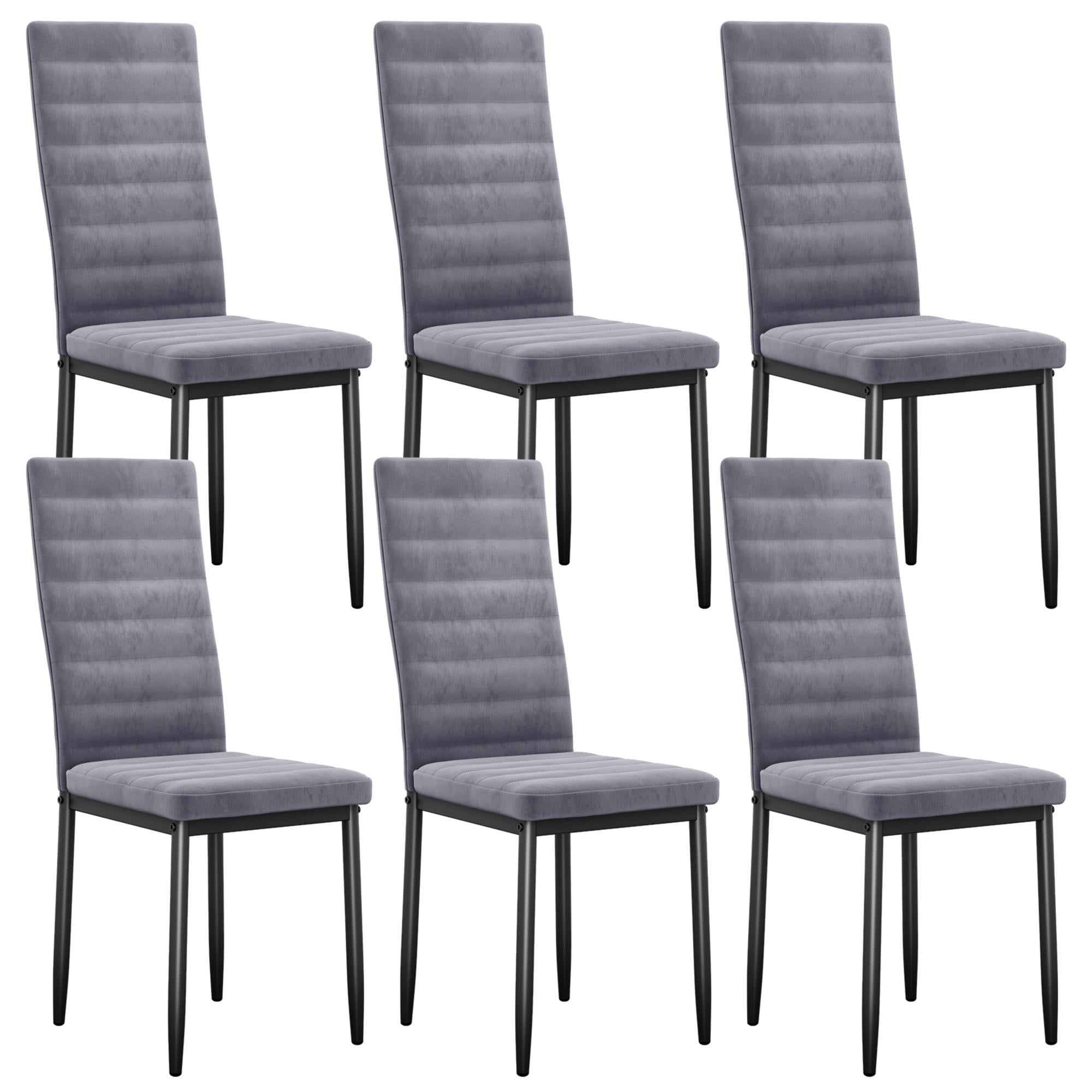 Bealife TB41 Esszimmer Stühle 6er Set aus Wildleder, mit hoher Rückenlehne & ergonomischem Design