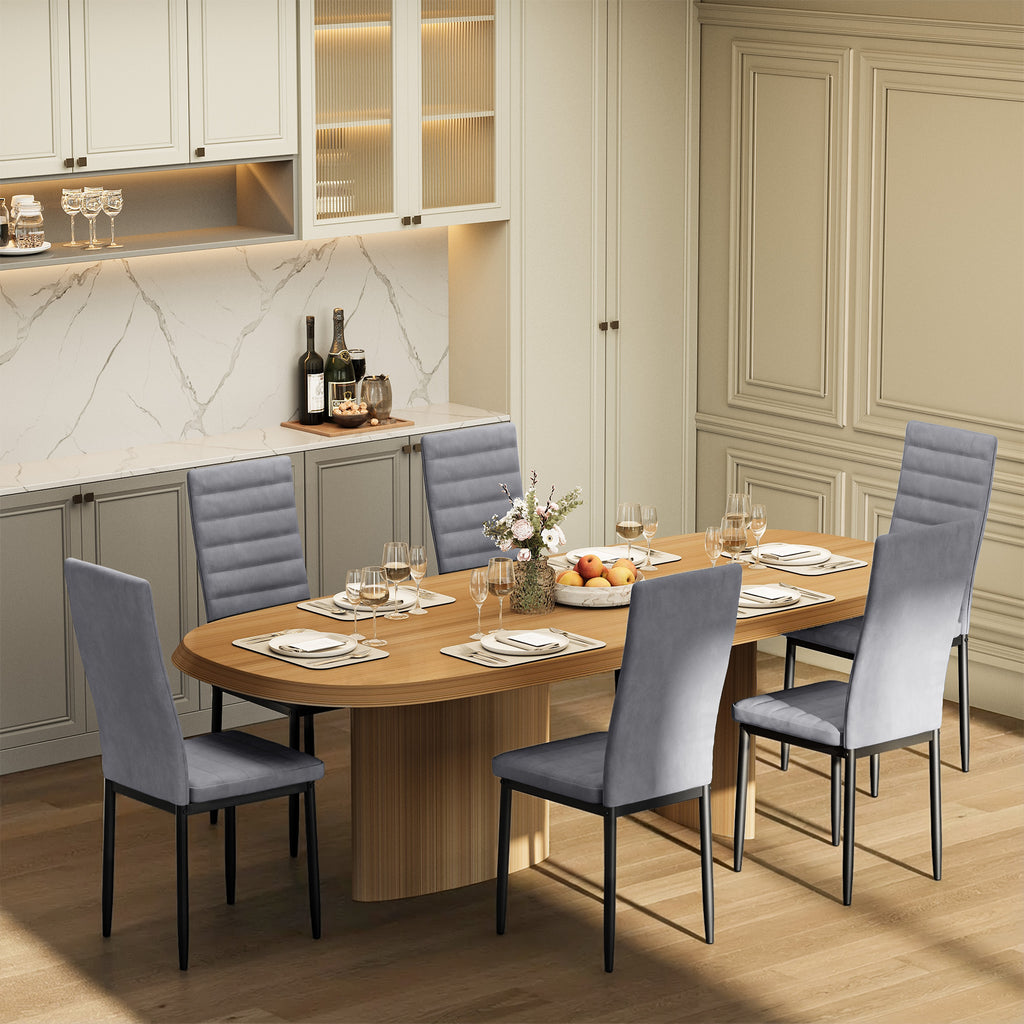 Bealife TB41 Esszimmer Stühle 6er Set aus Wildleder, mit hoher Rückenlehne & ergonomischem Design