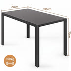 Bealife TB41 Rechteckiger Esstisch mit gehärtetem-Glas Tischplatte 130×70cm, wasserdicht und Hitzebeständig für kleine küche esszimmer