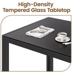 Bealife TB40 Rechteckiger Esstisch mit gehärtetem-Glas Tischplatte 120×70cm, wasserdicht und Hitzebeständig für kleine küche esszimmer