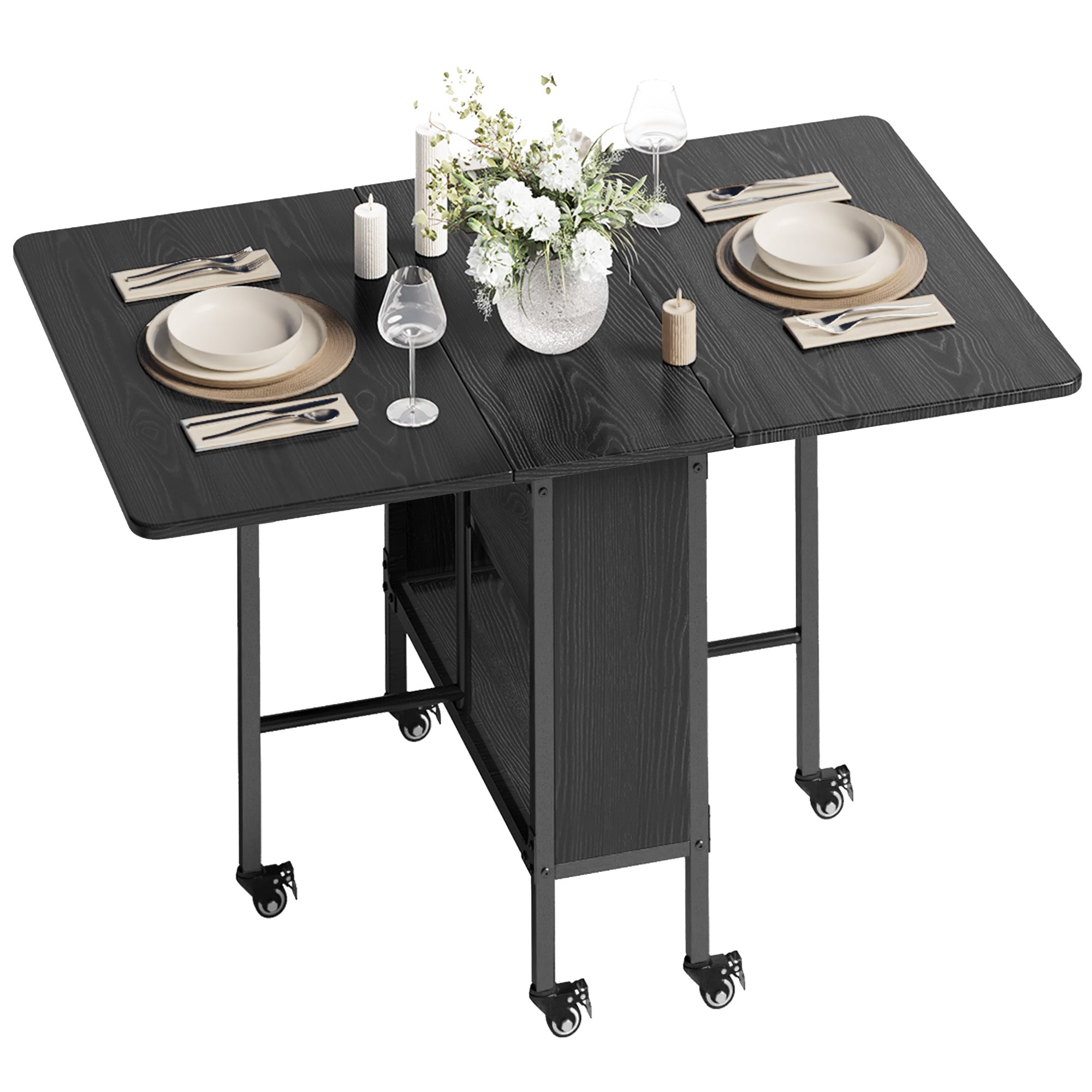 Bealife TB66 3-in-1 Klappbarer Esstisch, küchenwagen mit rollen für kleine Küchen Esszimmer Homeoffice