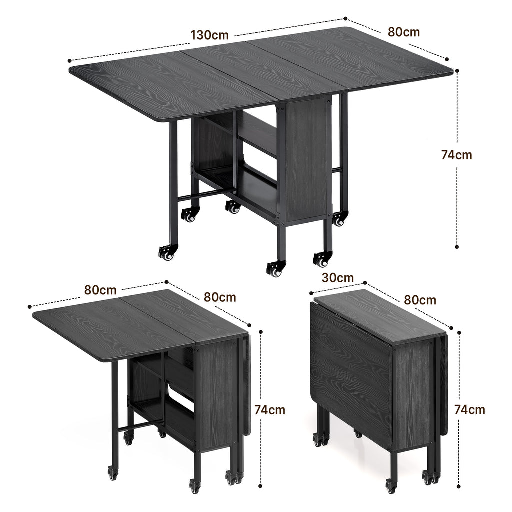 Bealife TB66 3-in-1 Klappbarer Esstisch, küchenwagen mit rollen für kleine Küchen Esszimmer Homeoffice