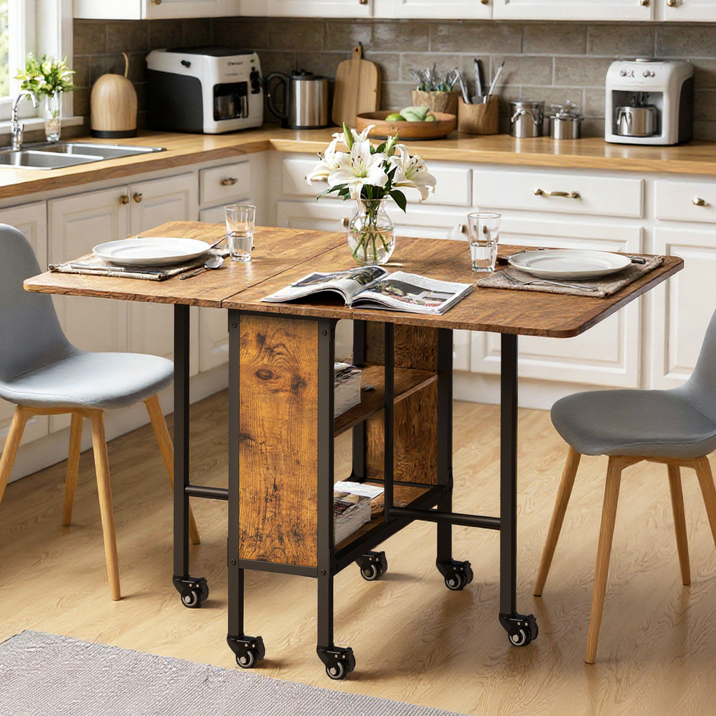 Bealife TB66 3-in-1 Klappbarer Esstisch, küchenwagen mit rollen für kleine Küchen Esszimmer Homeoffice