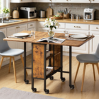 Bealife TB66 3-in-1 Klappbarer Esstisch, küchenwagen mit rollen für kleine Küchen Esszimmer Homeoffice