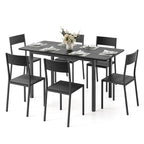Bealfie TB78 Ausziehbaren Esstisch und 6 Stühle, 7-Teilige Essgruppe mit Metallrahmen für Esszimmer & Küche