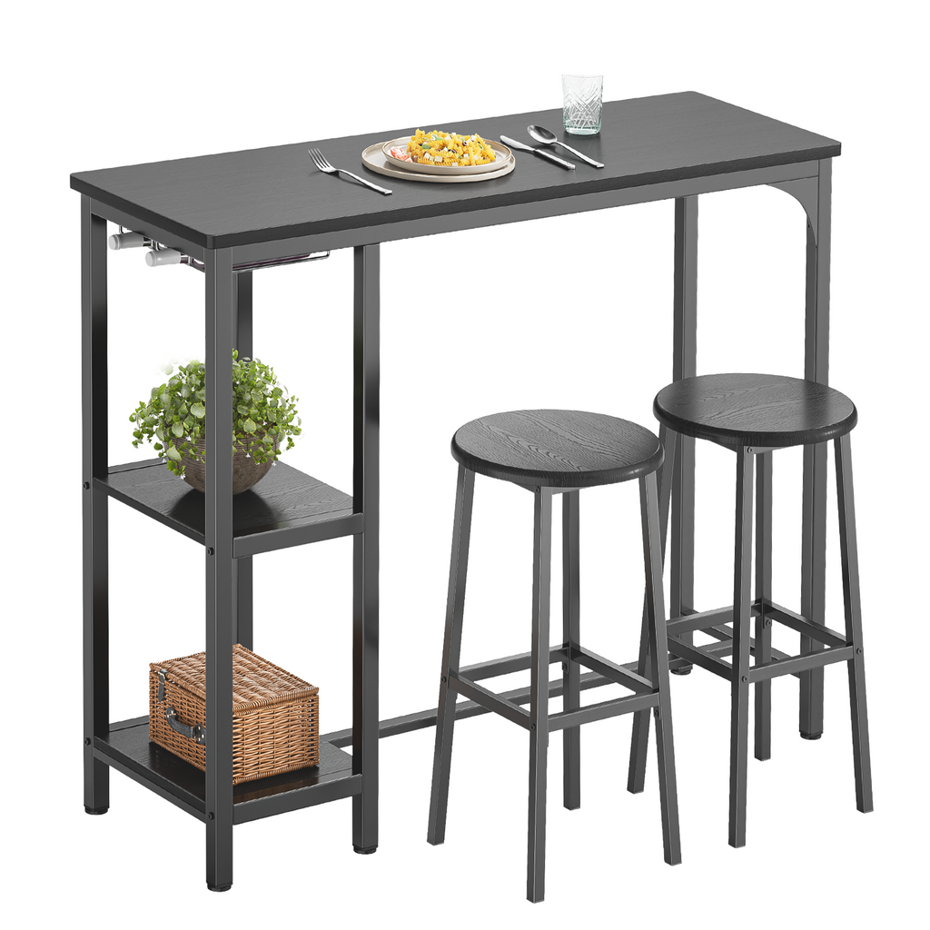 Bealife TB31 Bartisch Set mit 2 Barhockern, Kompakt für 2 Personen