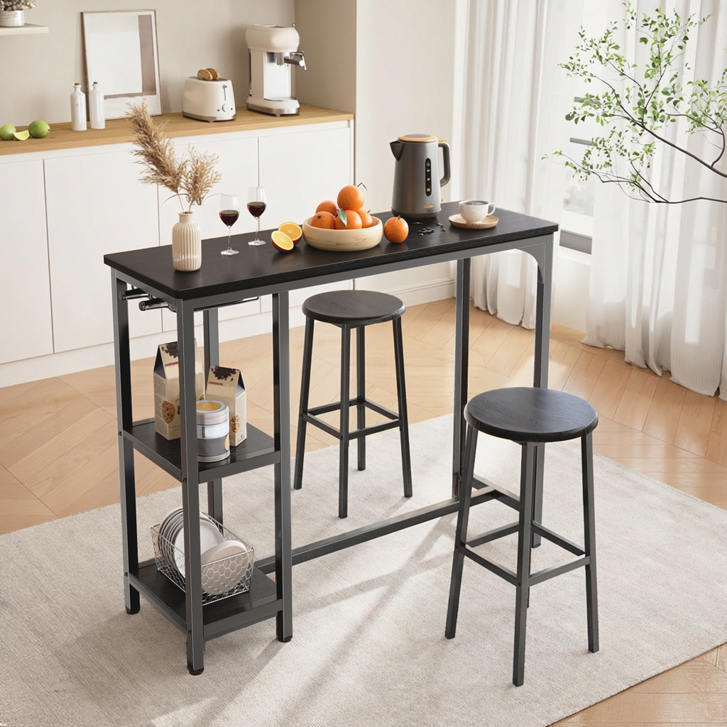Bealife TB31 Bartisch Set mit 2 Barhockern, Kompakt für 2 Personen