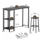 Bealife TB31 Bartisch Set mit 2 Barhockern, Kompakt für 2 Personen