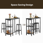 Bealife TB31 Bartisch Set mit 2 Barhockern, Kompakt für 2 Personen