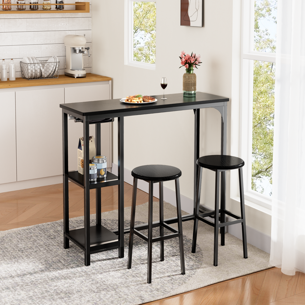 Bealife TB31 Bartisch Set mit 2 Barhockern, Kompakt für 2 Personen