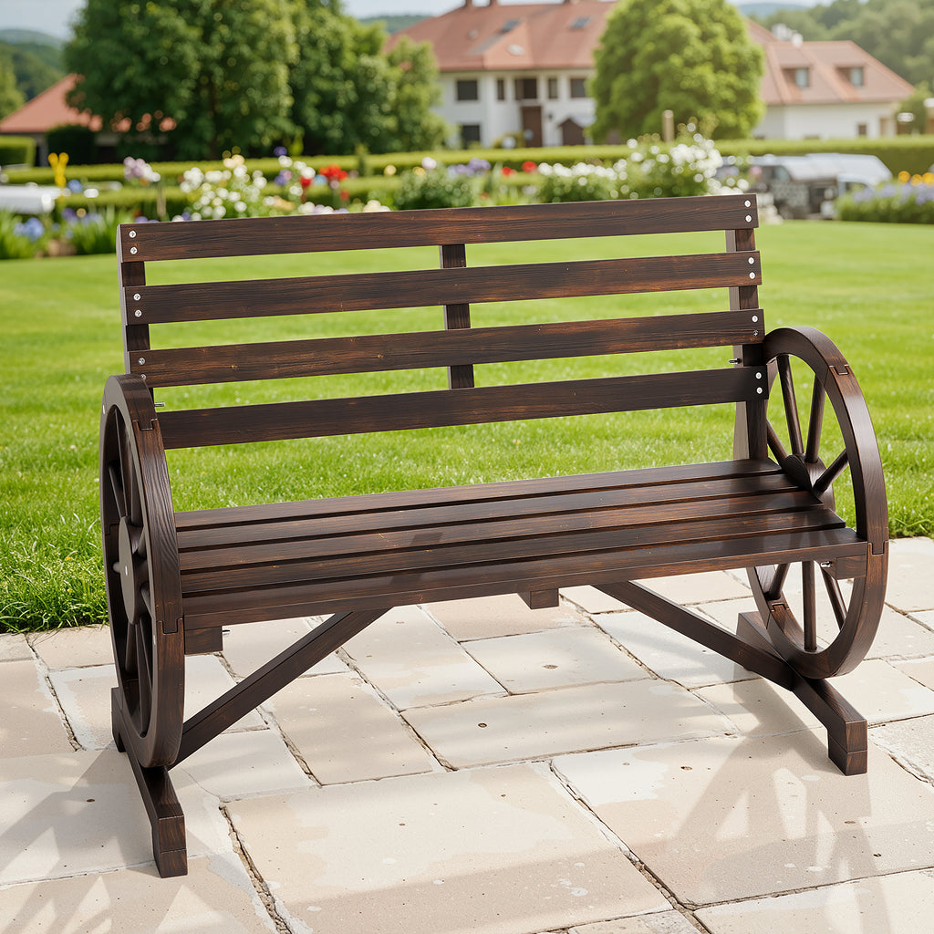 BEALIFE WR219 Vintage Gartenbank 2-Sitzer, wetterfest Sitzbank Gartenmöbel aus Fichtenholz für Garten